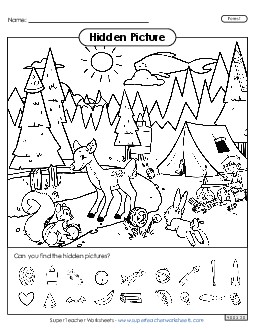 Forest Hidden Pictures Worksheet