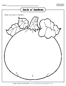 Draw Your Own Jack-O\'-Lantern  Halloween Worksheet