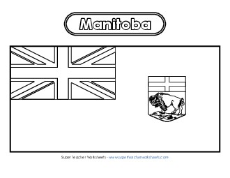 Manitoba Flag (Full Colour) Canada Worksheet