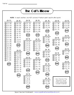 Mystery Graph - Cat in the Hat Mystery Graph Picture Worksheet