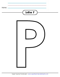 Outline - Uppercase P Alphabet Worksheet