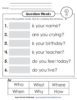 New Complete the Sentences (Cut & Glue) Worksheet