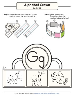 Crown: Letter G Alphabet Worksheet