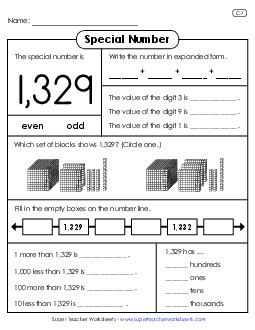 Special Number: 1,329 Worksheet