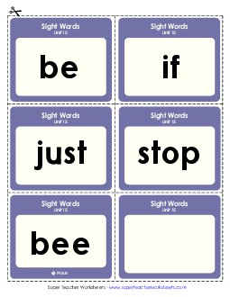 Flashcards (Unit 15) Sight Words Worksheet