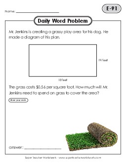 Daily Word Problems  E-91 through E-95 Worksheet