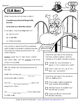 New ELA Buzz: Week 16<br>Worksheets 76 through 80 Worksheet