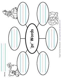 Word Web (Pr- Words) Phonics Blends Worksheet