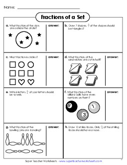 Fractions of a Set Worksheet Worksheet