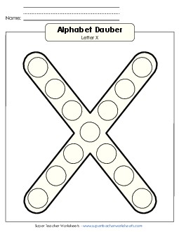 Letter X - Dabber Alphabet Worksheet