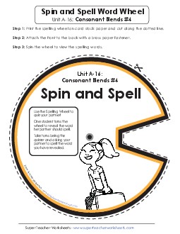 Spin and Spell (A-16) Spelling A Worksheet