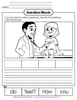 New Cut-Out Sentence: How Worksheet