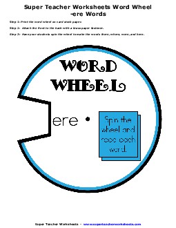 Word Wheel (-ere Words) Phonics Worksheet