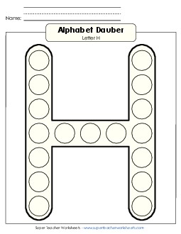 Letter H - Dabber Alphabet Worksheet