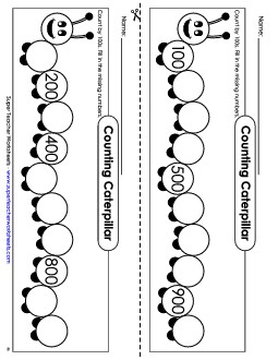 Caterpillar - Count By 100s Counting Worksheet