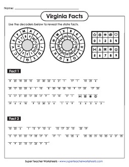 Cryptogram Puzzle States Individual Worksheet