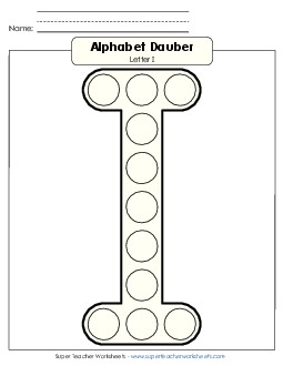 Letter I - Dabber Alphabet Worksheet