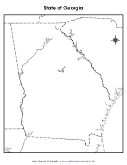 Georgia: Blank Map State Maps Worksheet