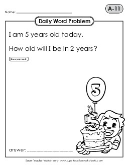 Daily Word Problems A-11 through A-15 Worksheet