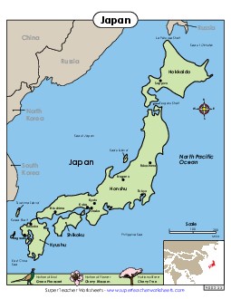 Map of Japan Worksheet