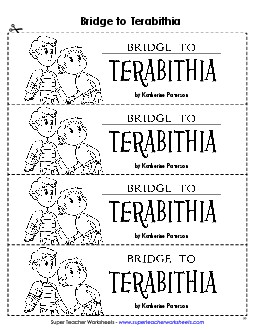 B-2-T Bookmark Book Bridge To Terabithia Worksheet