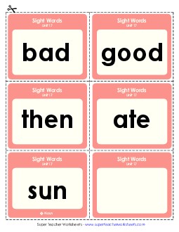 Flashcards (Unit 17) Sight Words Worksheet