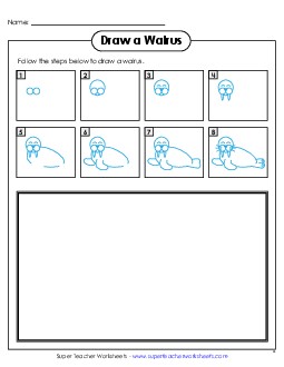 Draw a Walrus Learning To Draw Worksheet