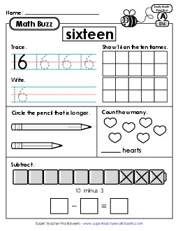 Math Buzz: Week 4 Worksheets 16 through 20 Daily Math Review Worksheet