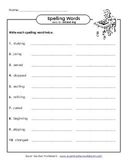 Write Twice (C-12) Spelling C Worksheet