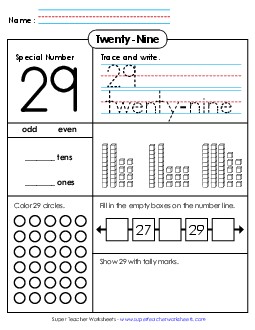 Special Number: 29 Counting Worksheet