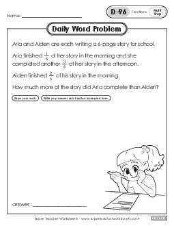 Daily Word Problems  D-96 through D-100 Worksheet