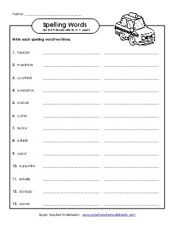 Write Twice (D-27) Spelling D Worksheet