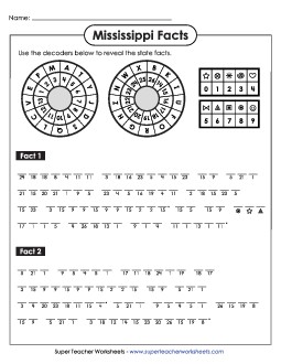 Cryptogram Puzzles States Individual Worksheet