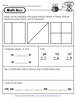 Math Buzz: Week 11 Worksheets 51 through 55 Daily Math Review Worksheet