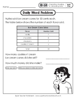 Daily Word Problems D-51 through D-55 Worksheet