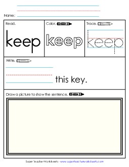 Worksheet 3: Keep Sight Words Individual Worksheet