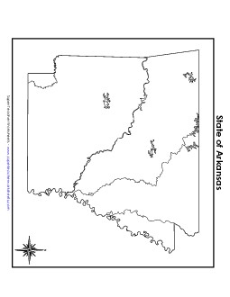 Blank Arkansas Map (No Bordering States) State Maps Worksheet