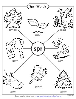 Anchor Chart (Spr- Words) Phonics Blends Worksheet