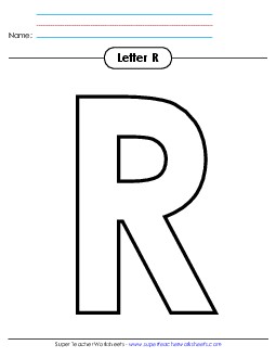 Outline - Uppercase R Alphabet Worksheet