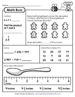 Math Buzz: Week 17 Worksheets 81 through 85 Daily Math Review Worksheet