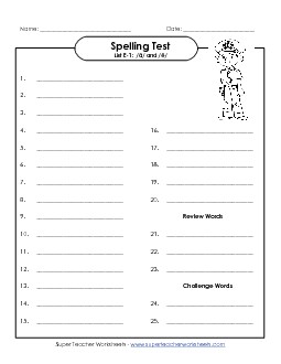 Make a Word Search (E-1) Free Spelling E Worksheet