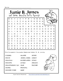 Junie B. Word Search Book Junie Spying Worksheet