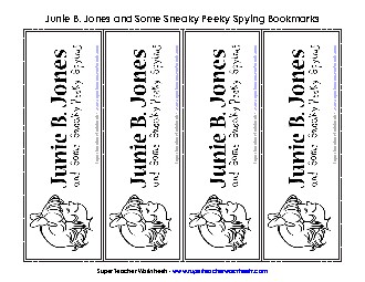 Sneaky Peeky Spying Bookmarks Book Junie Spying Worksheet