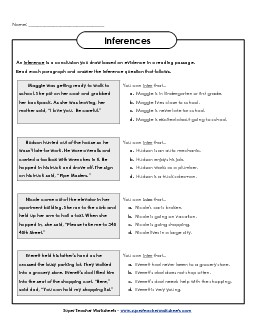 Inferencing MC #1 Free Inference Worksheet