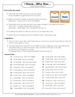 Dolch Words: Level 2 Worksheet