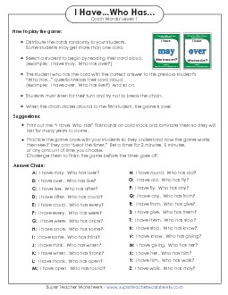 Dolch Words: Level 1 Worksheet