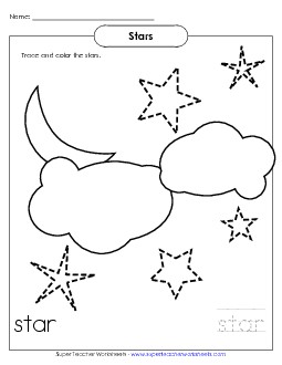 Stars - Night Sky Geometry Worksheet