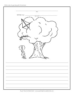 Writing Story Picture: Kite  Writing Storypics Worksheet