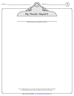 Planet Report Space Worksheet