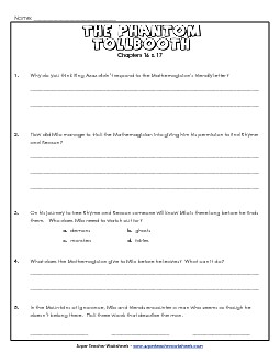 Questions for Chapters 16 - 17 Books Worksheet